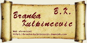 Branka Kulpinčević vizit kartica